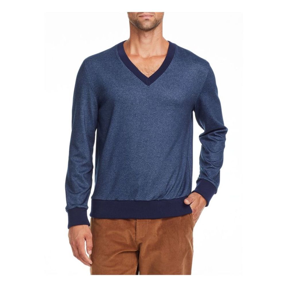 TALLIA SPORT Mens Navy Long Sleeve V Neck Slim Fit Stretch Pullover Sweater XXL